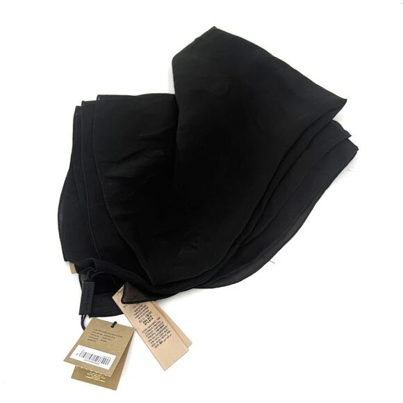 Burberry Black Plaid Silk Scarf NWT - Picture 1 of 4